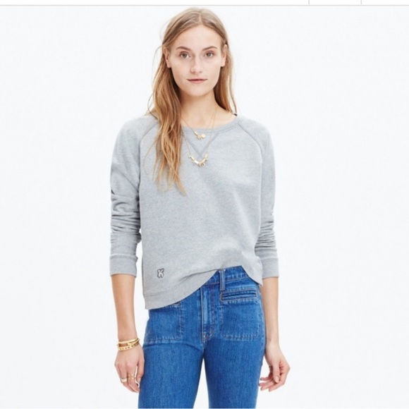 NWOT Madewell Daryl K Crewneck Sweatshirt Women's Small Solid Gray - Picture 2 of 7